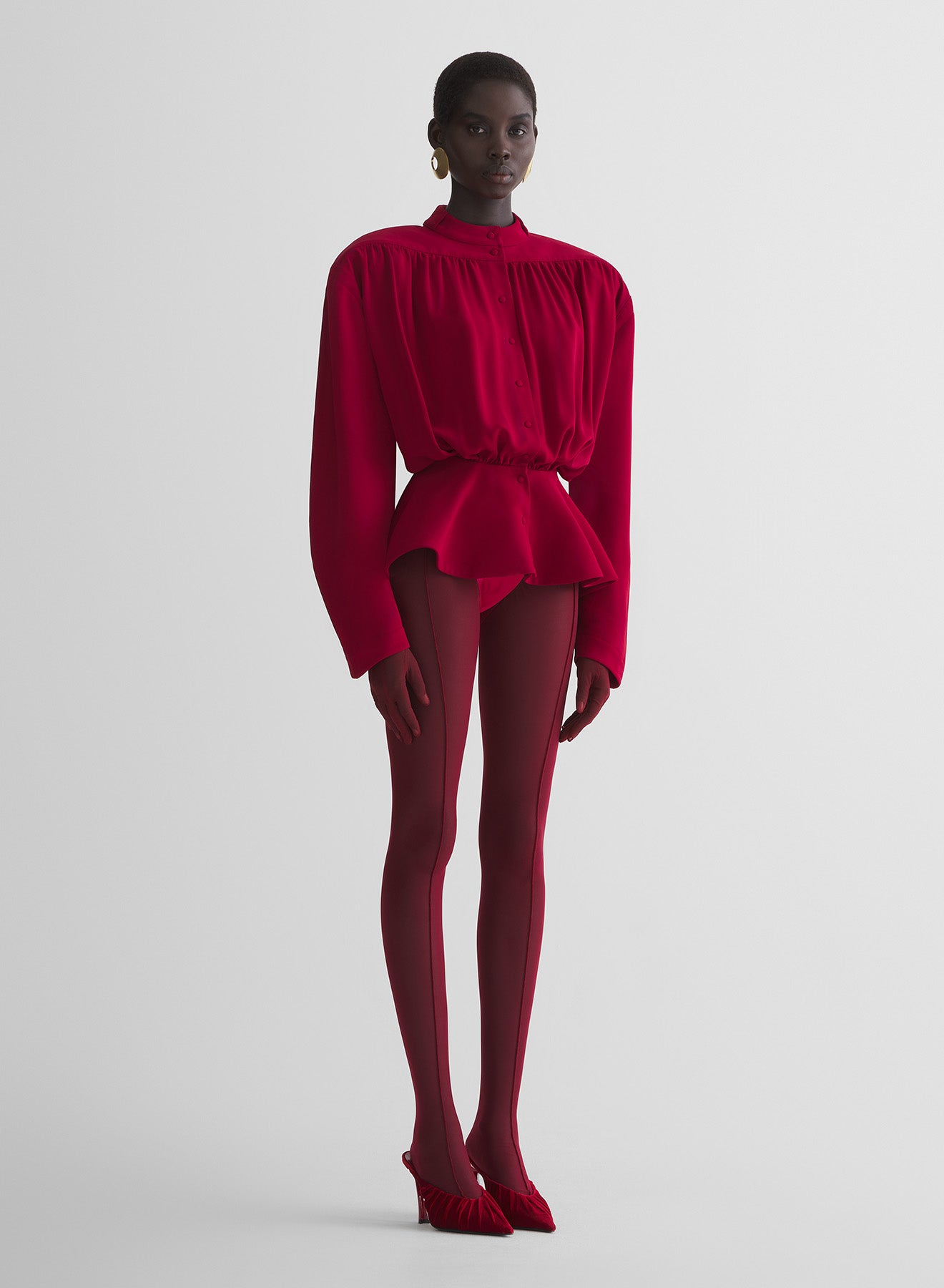 re/edit hiver russe red blouse