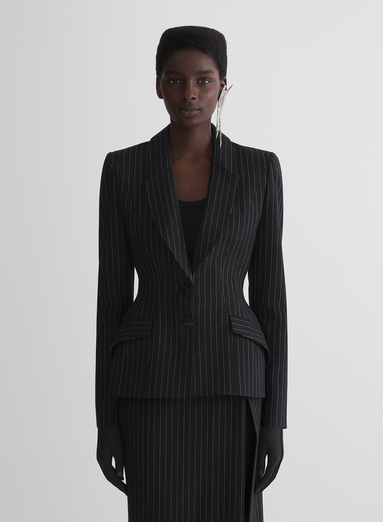re/edit lingerie pinstripe jacket