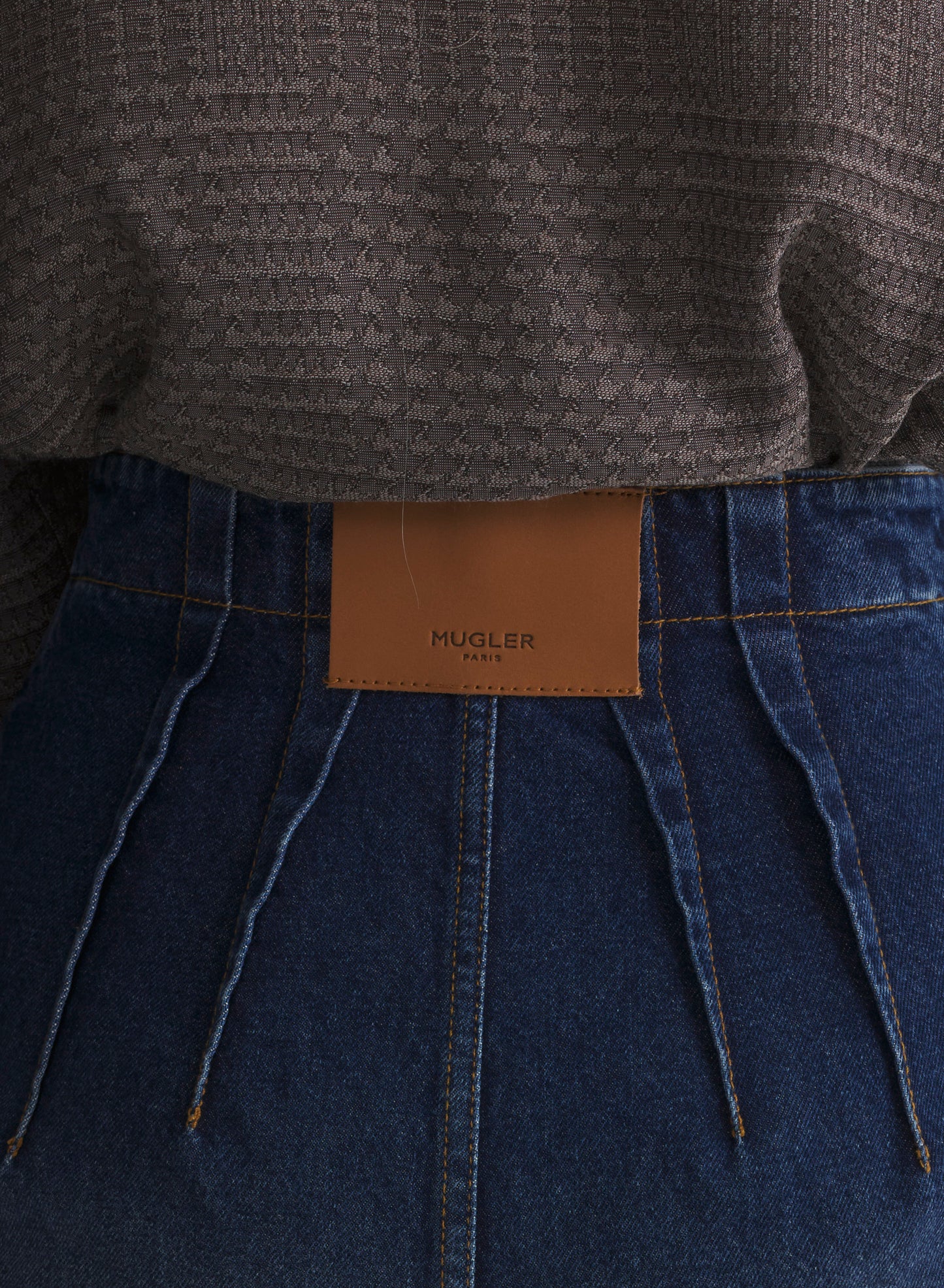 washed denim tailored shorts