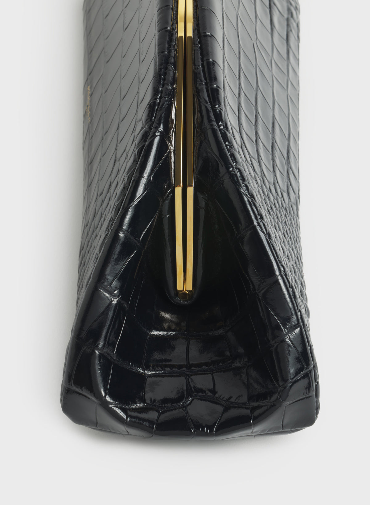 black lua clutch croc embossed leather
