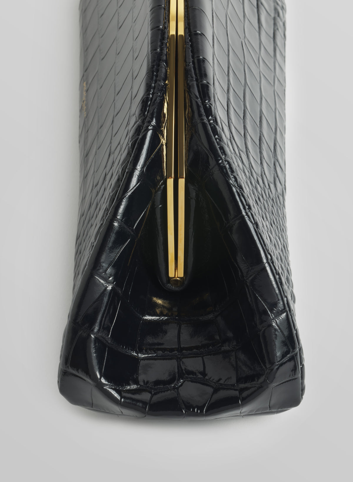 black lua clutch croc embossed leather