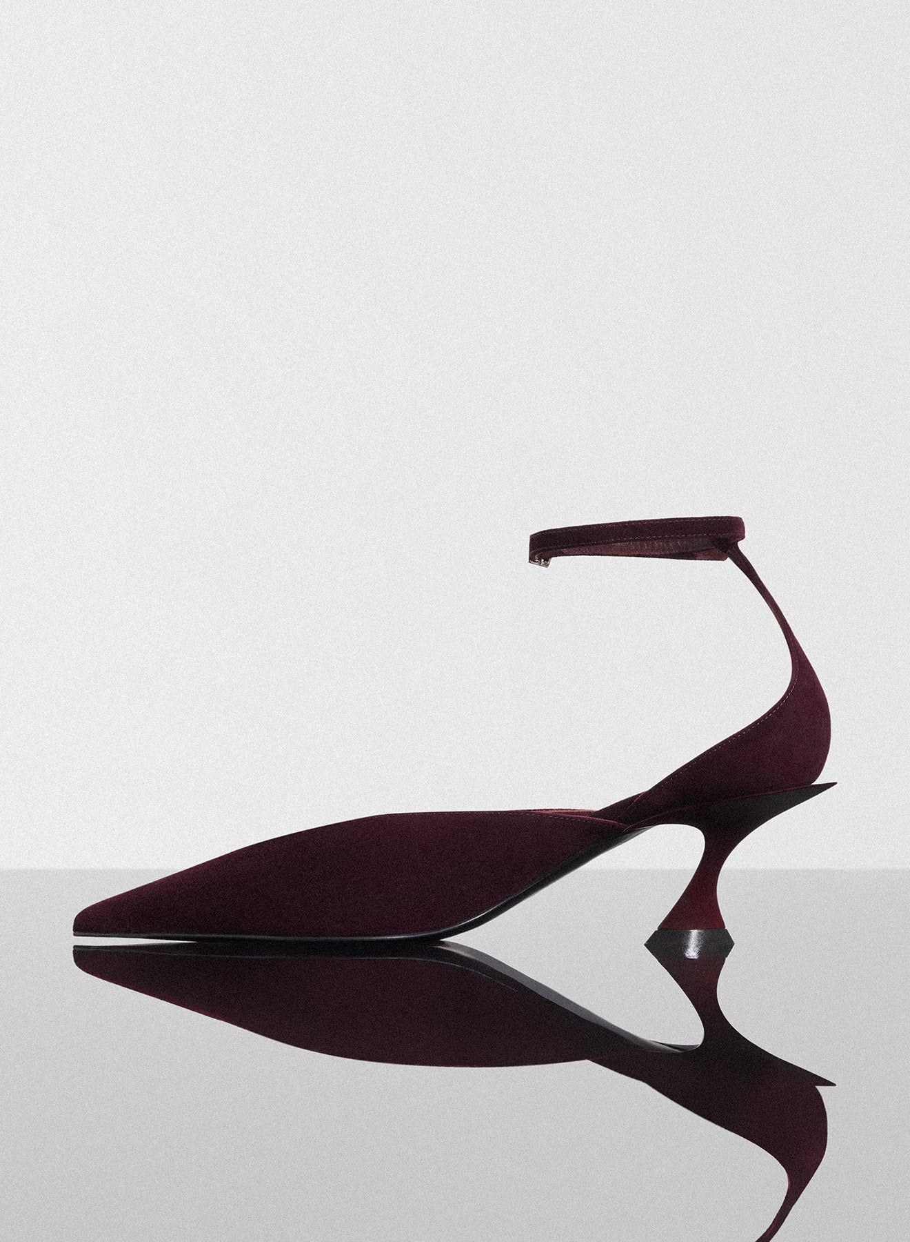 burgundy leather strappy fang 55 mules