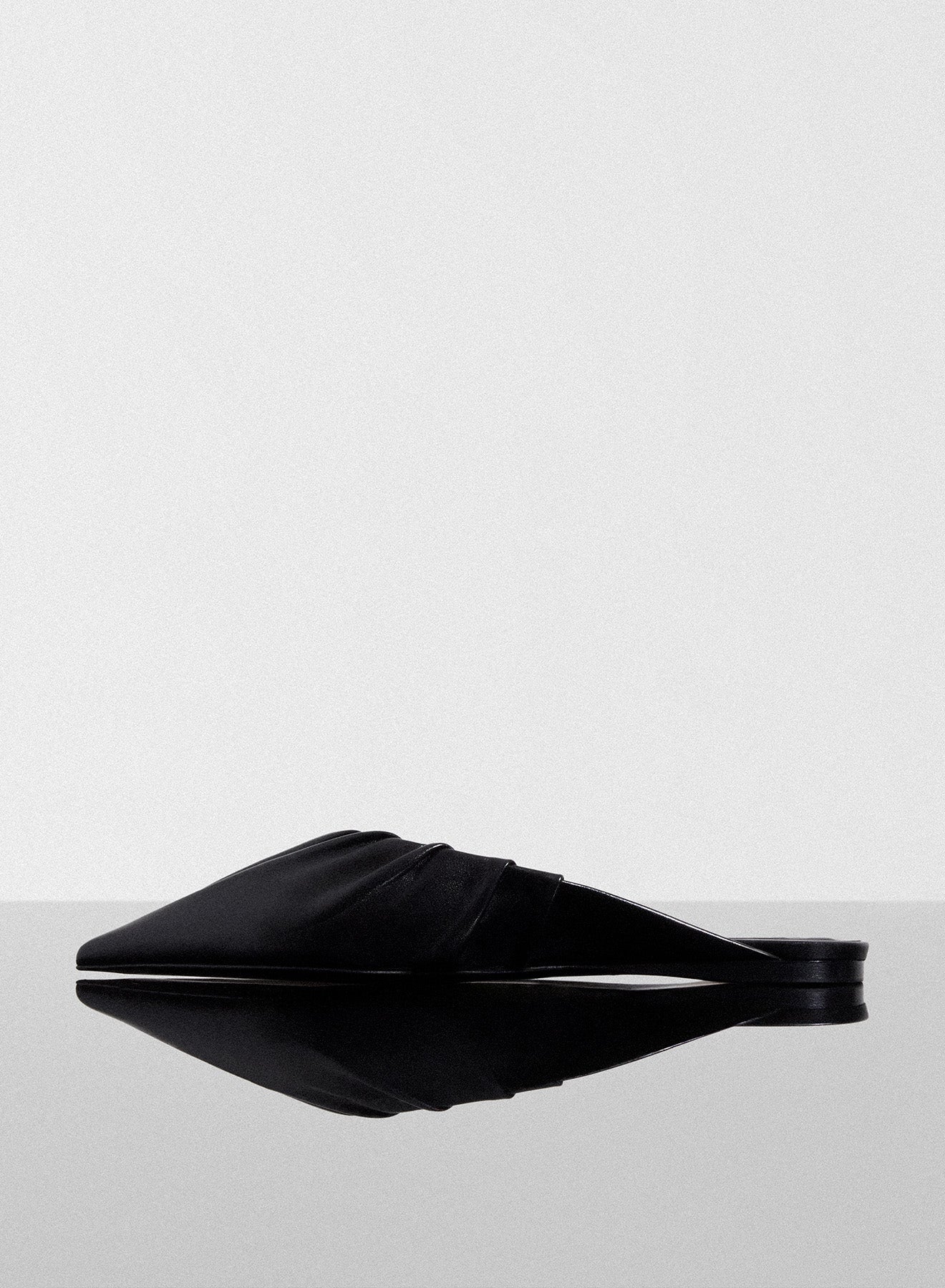 black draped Fang flats