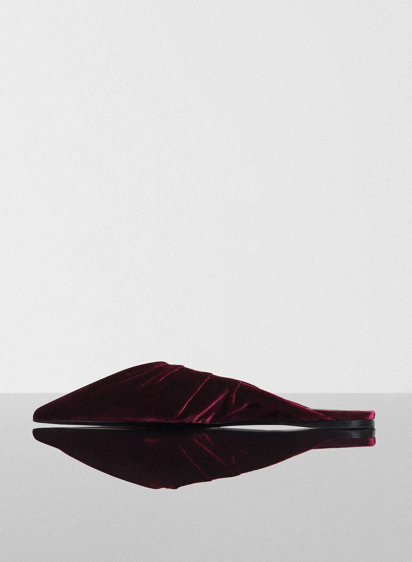 burgundy draped Fang flats