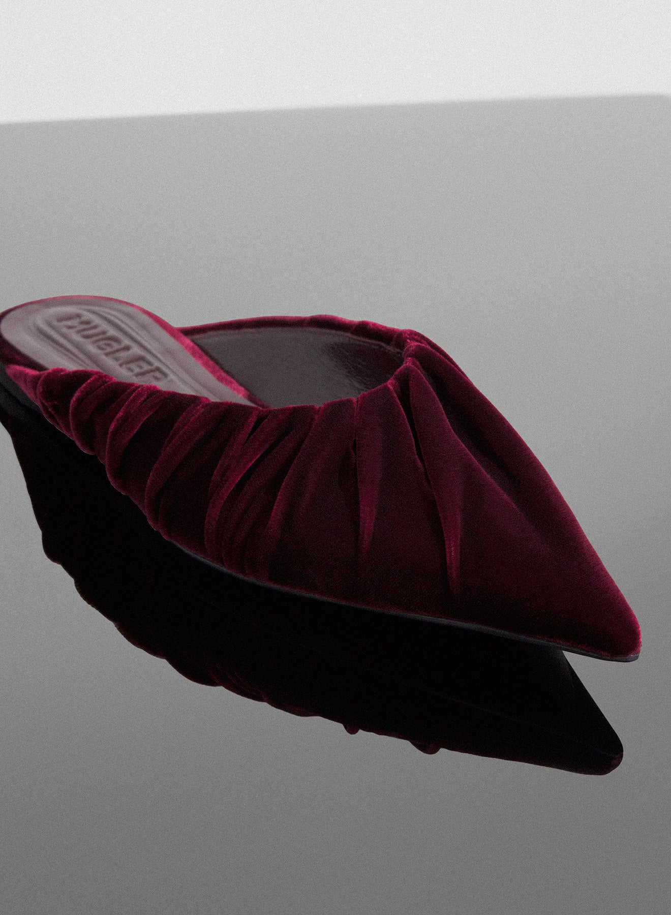 burgundy draped Fang flats