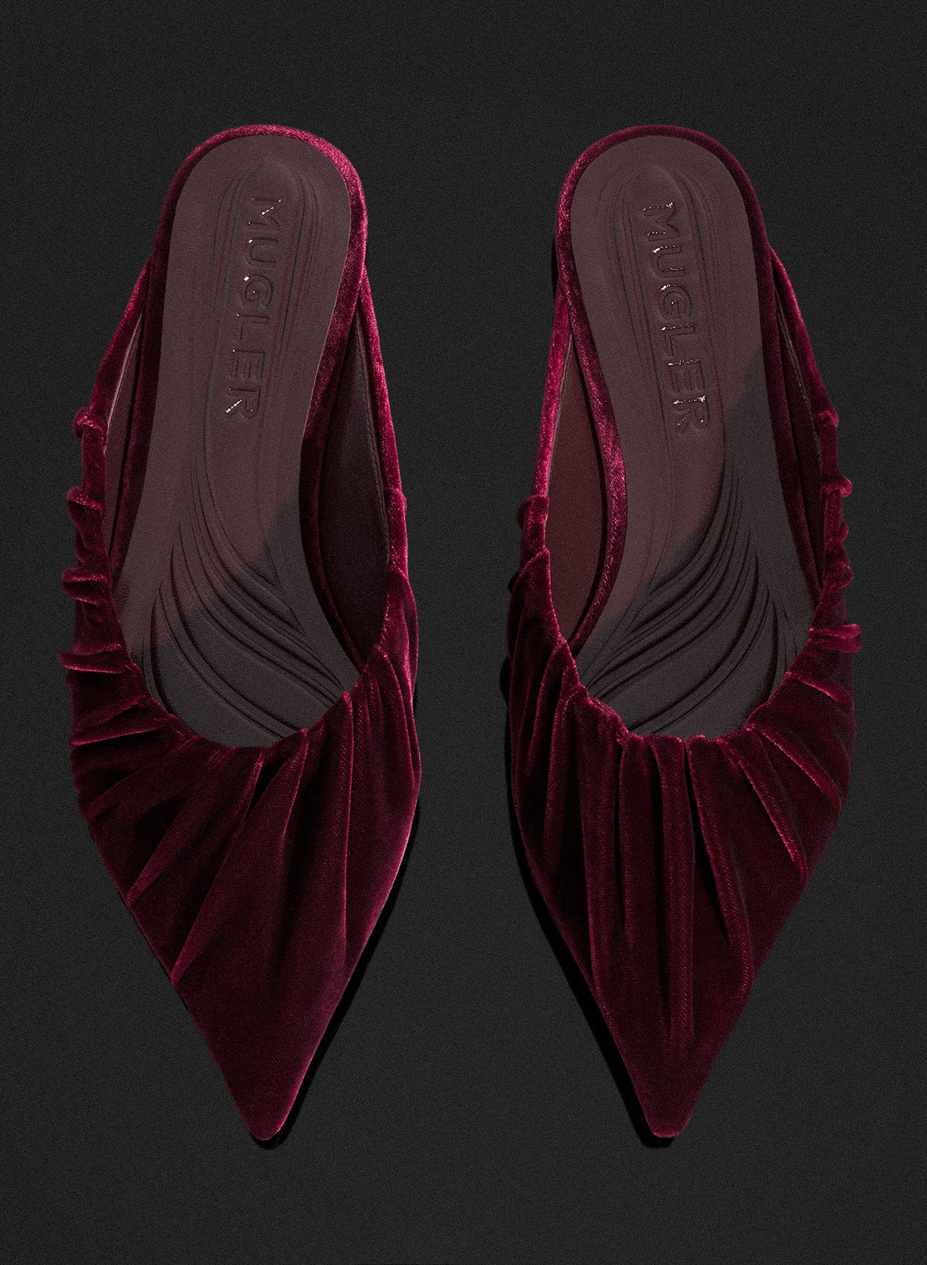 burgundy draped Fang flats
