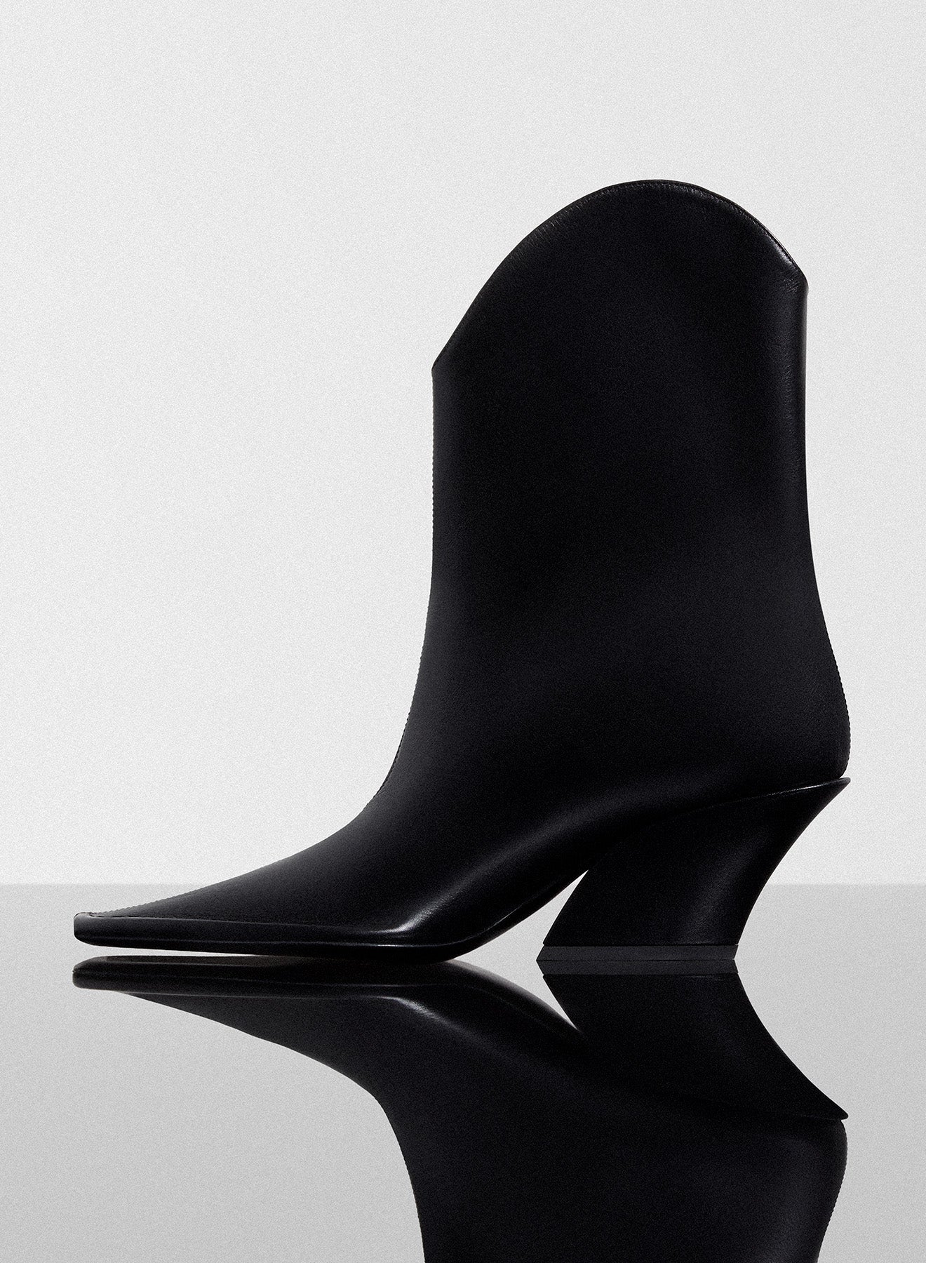 black leather Santiag boots