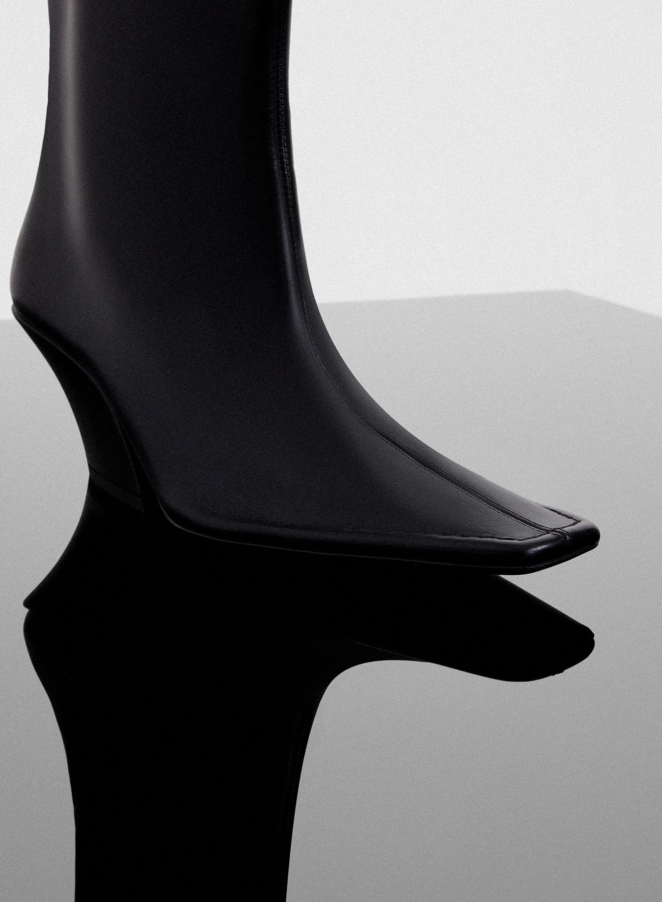 black leather Santiag boots