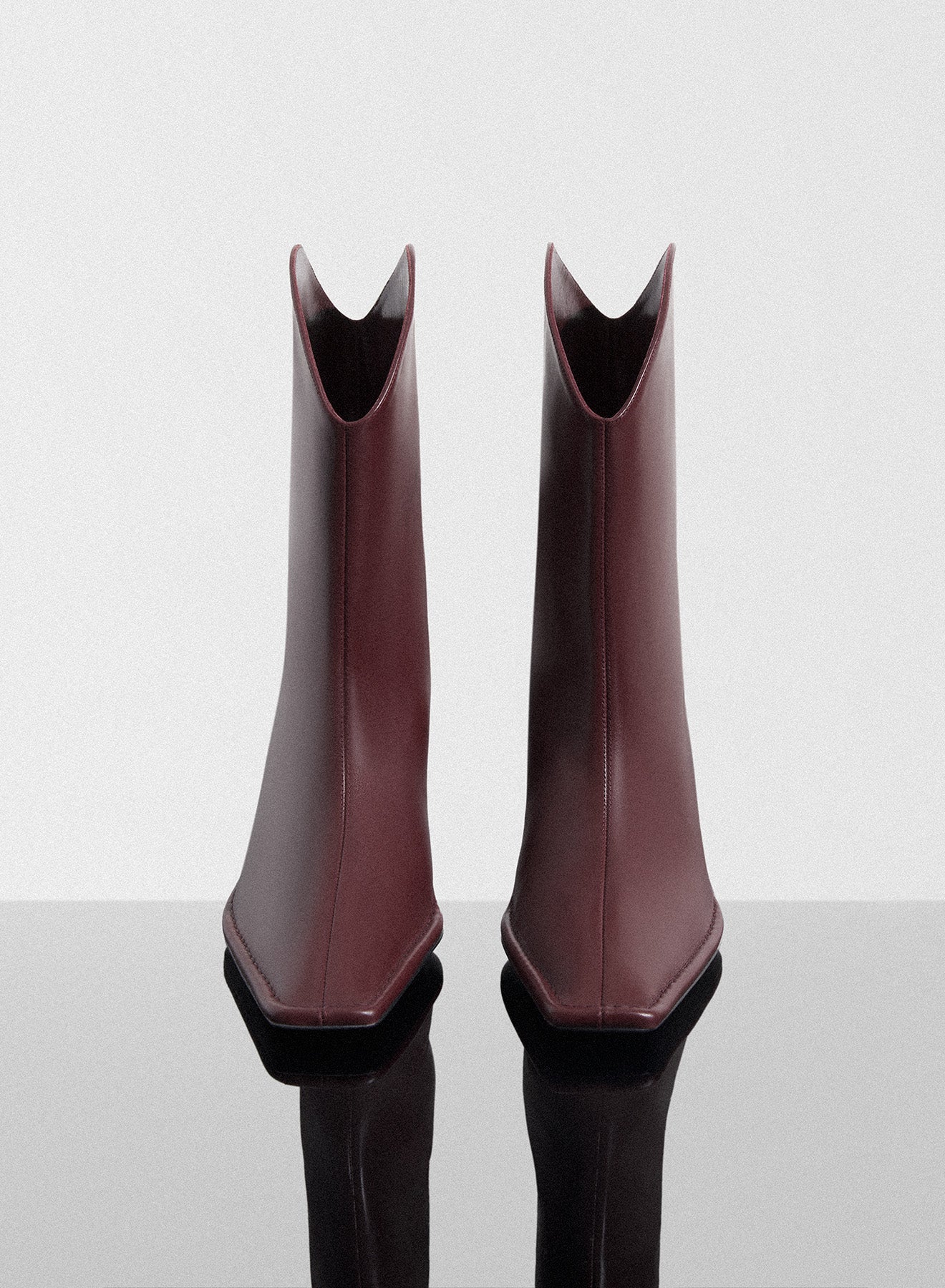 burgundy leather Santiag boots