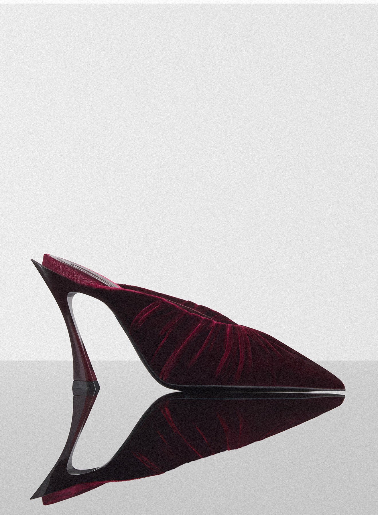 burgundy draped Fang 95 mules
