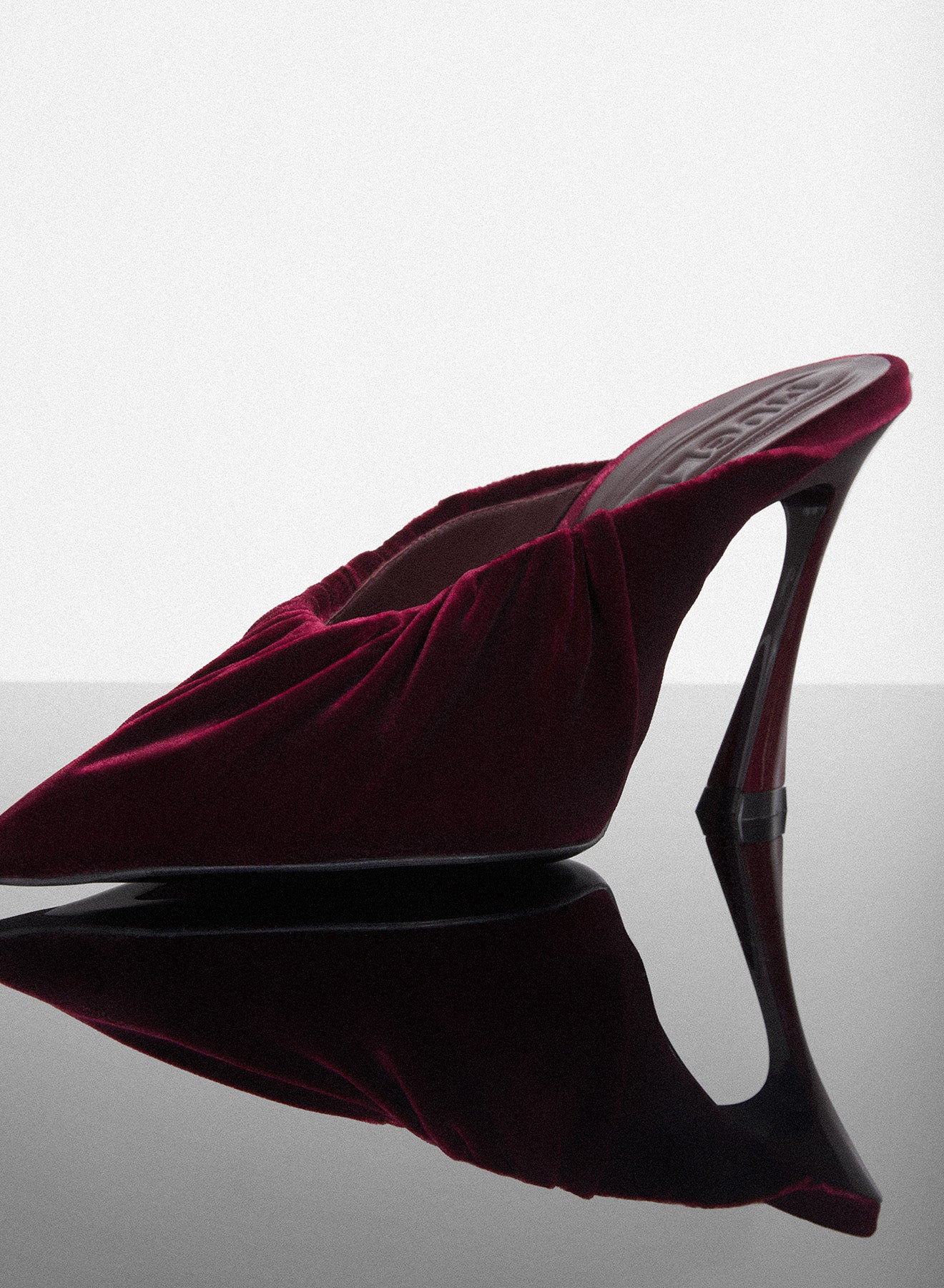 burgundy draped Fang 95 mules