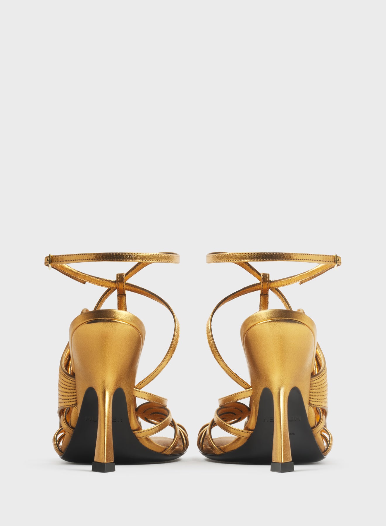 Gold shell t-strap sandals 105