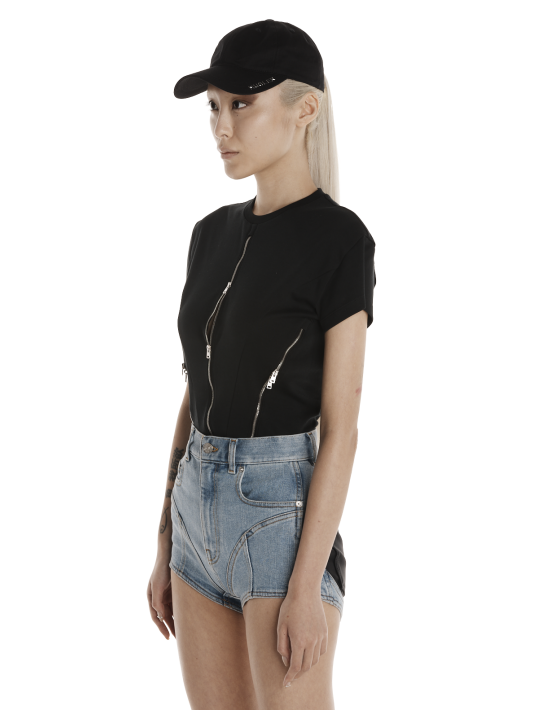 Zipped jersey bodysuit