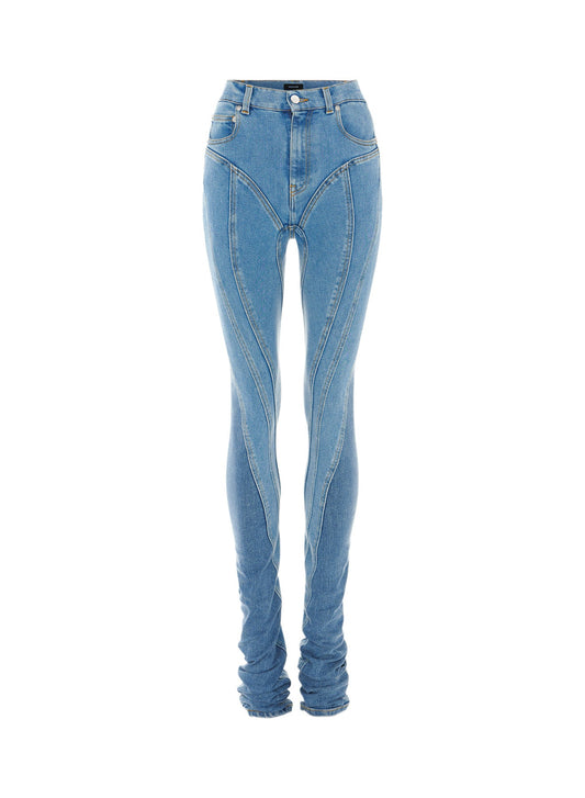 dark blue bi-color spiral jeans