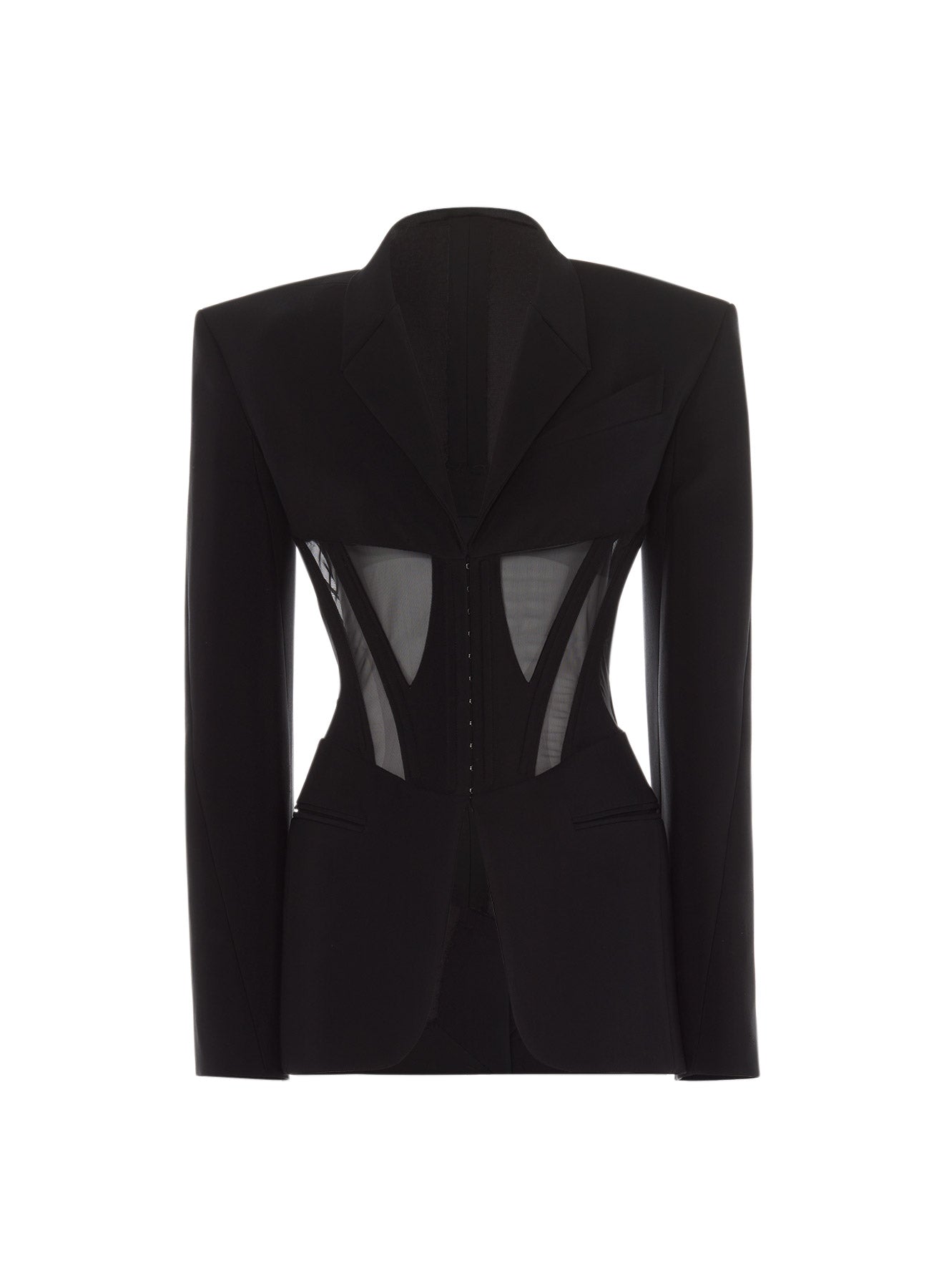 black iconic corseted jacket