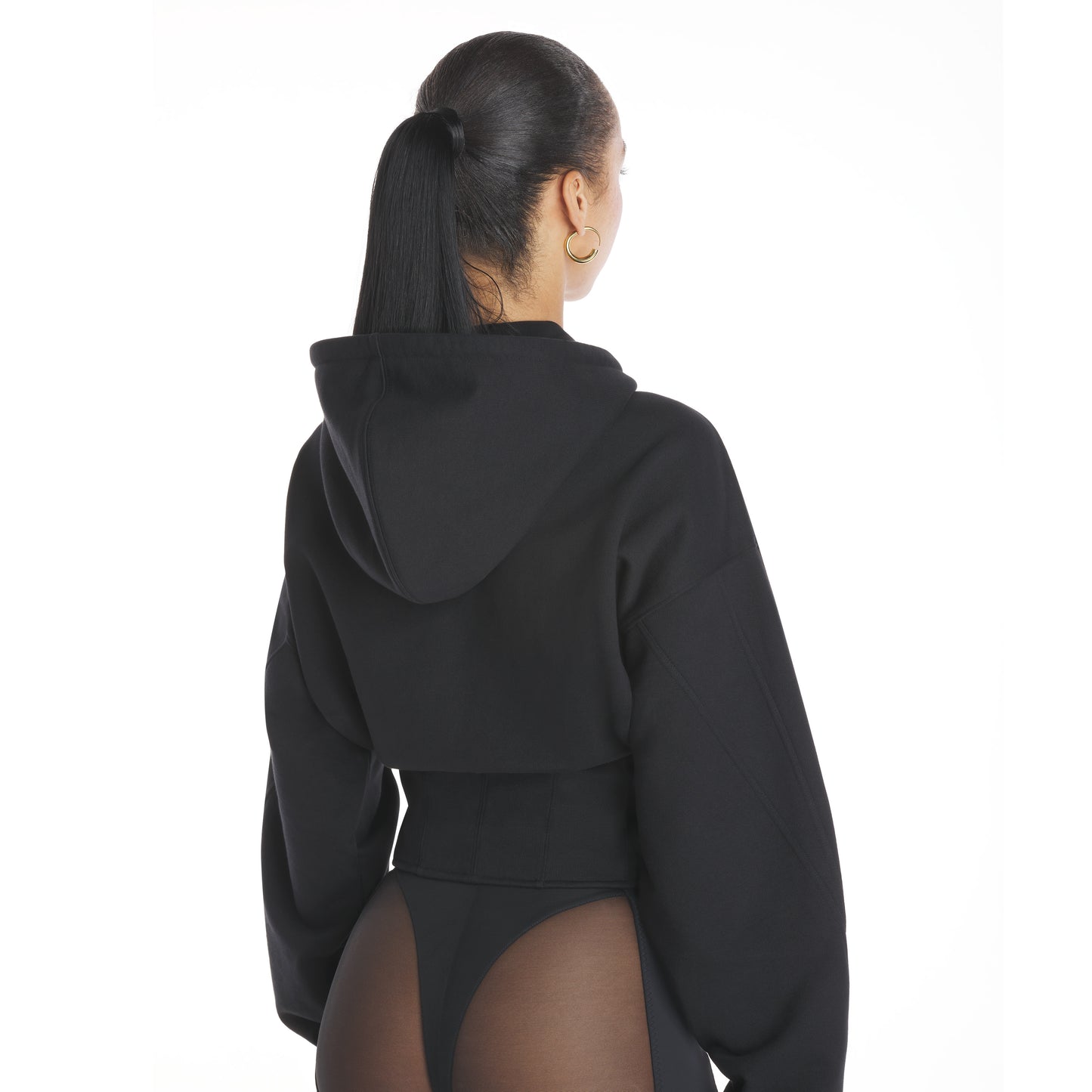 black corseted hoodie
