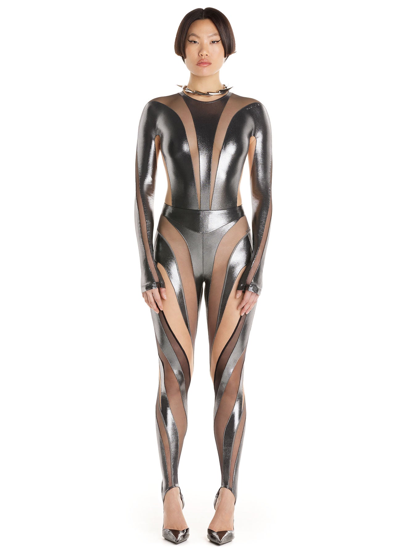 silver illusion shaping bodysuit