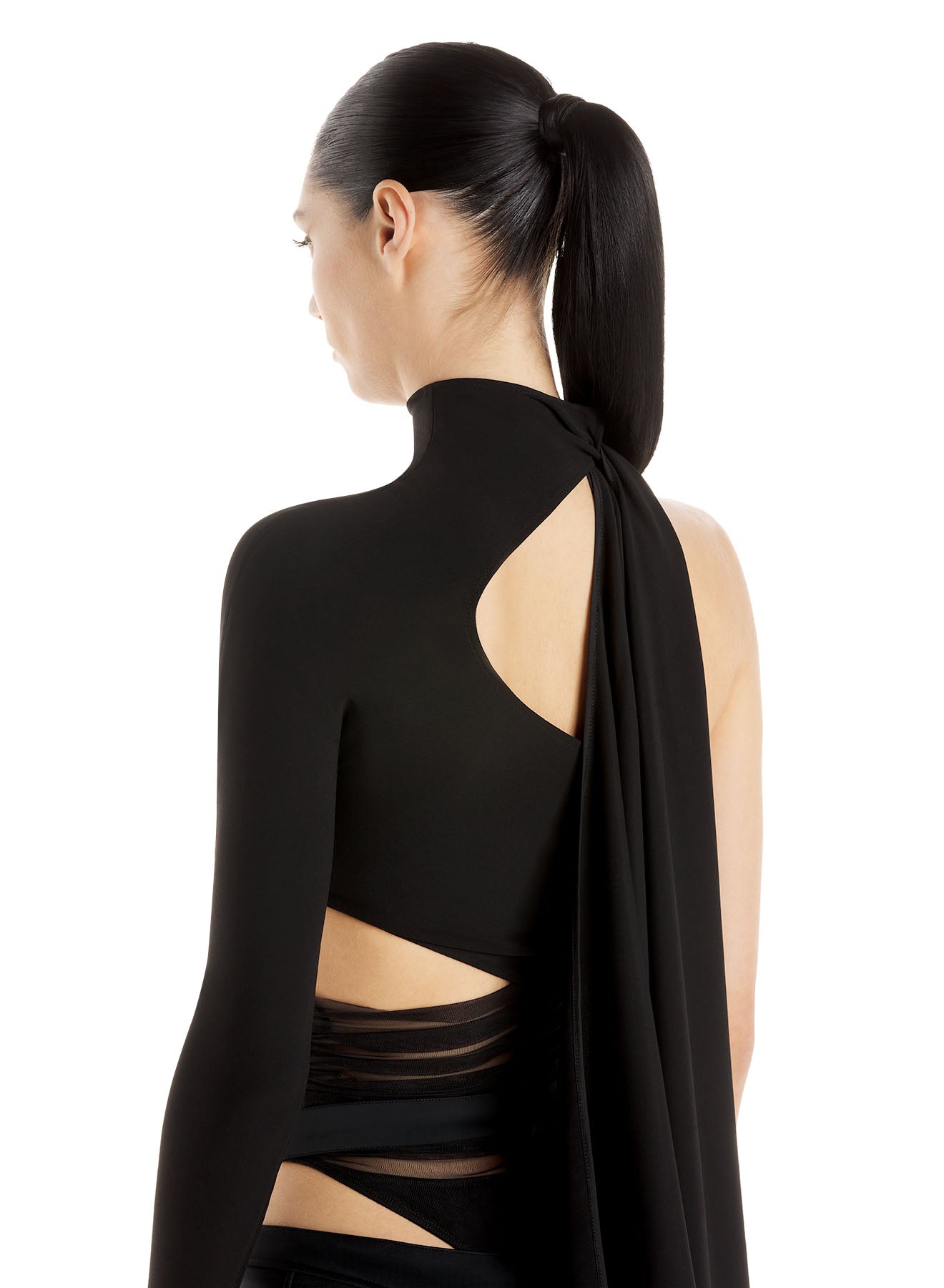 black cut-out illusion bodysuit