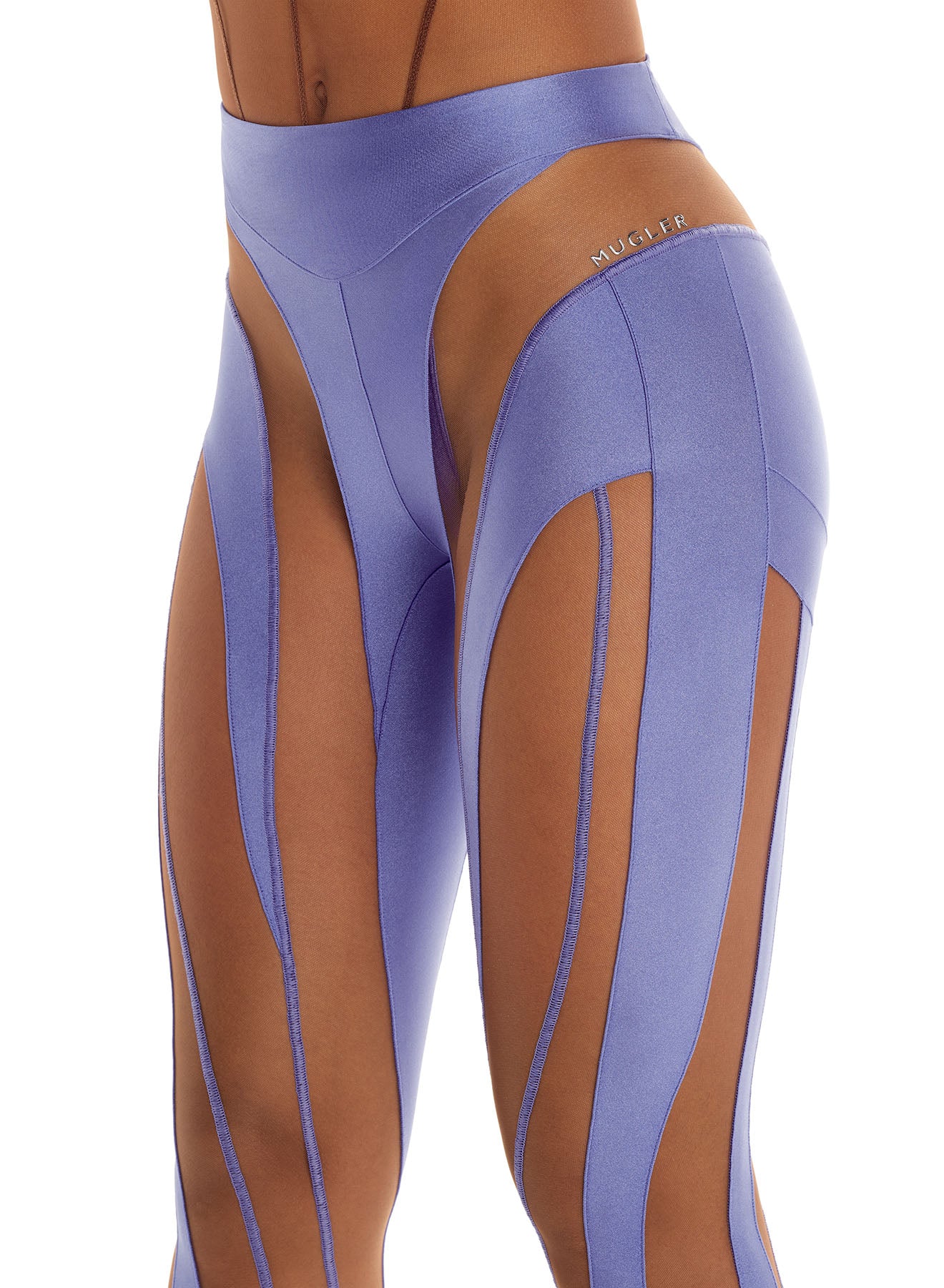 lilac sheer spiral leggings