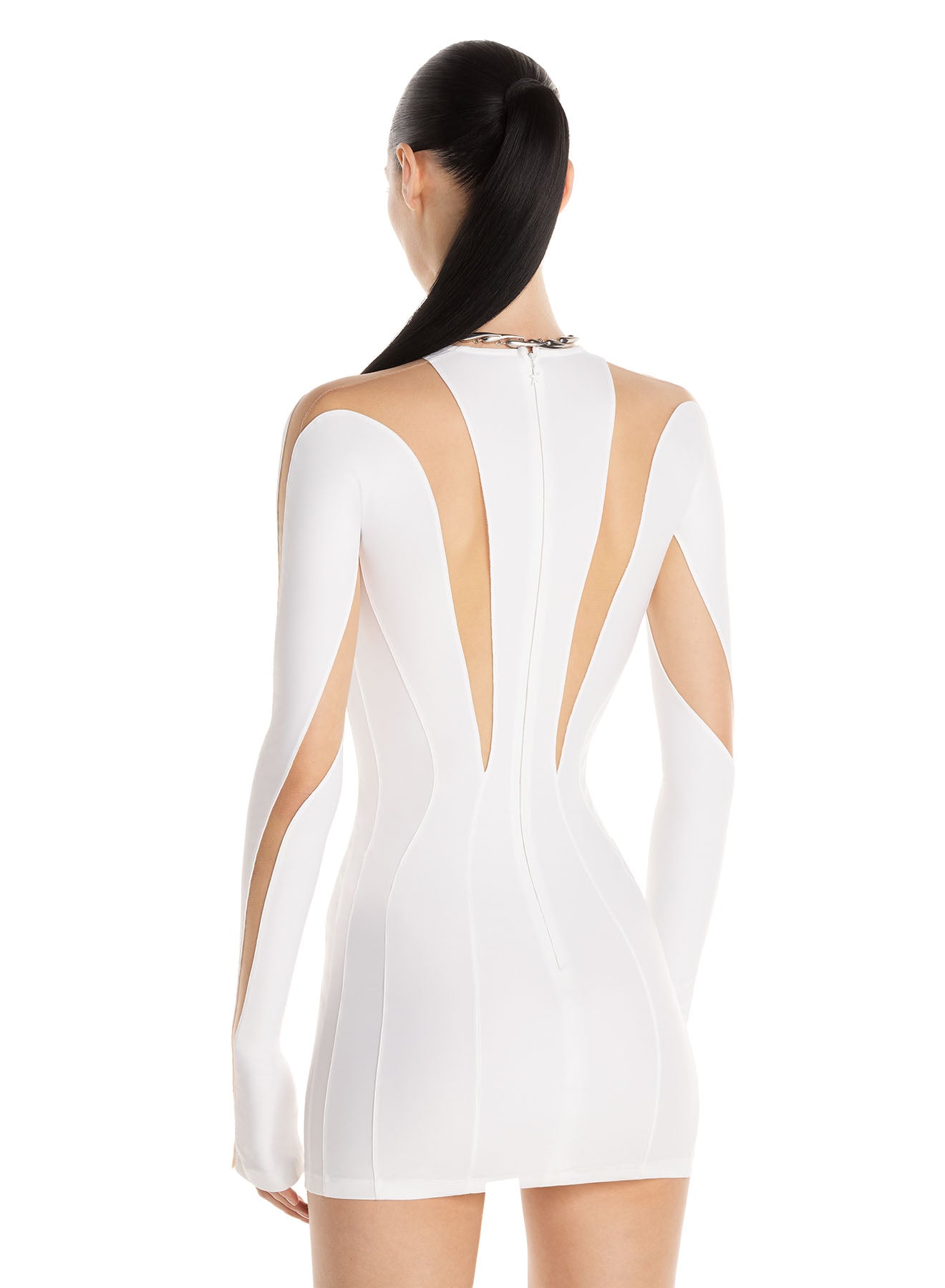 white body shaping illusion dress