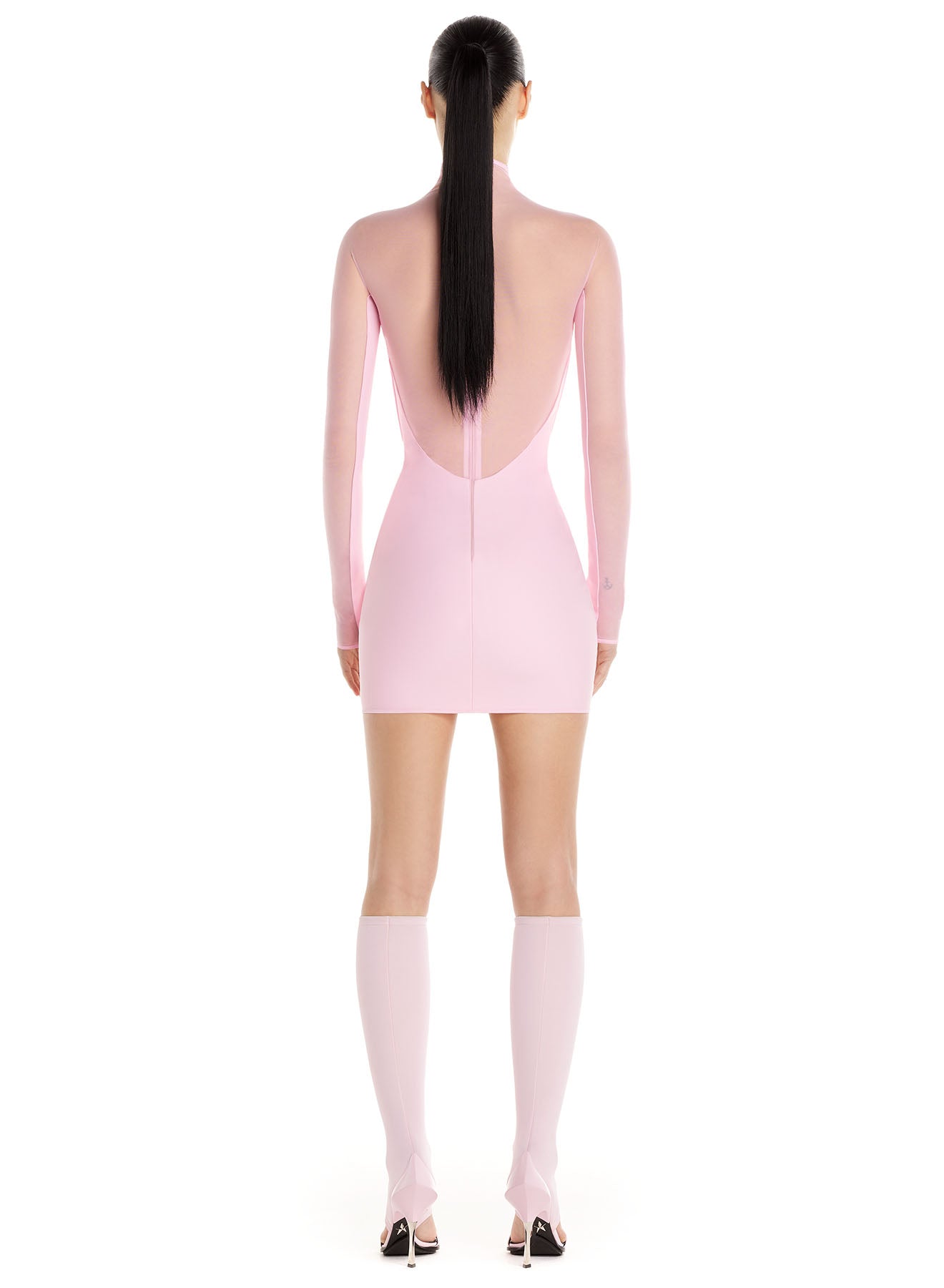 pink corset illusion dress