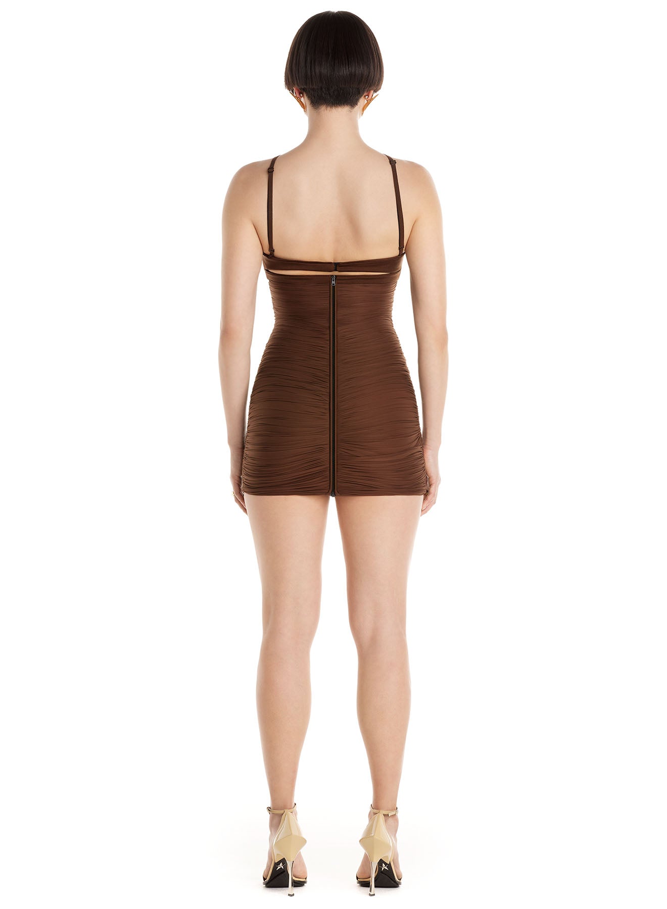 brown party dress