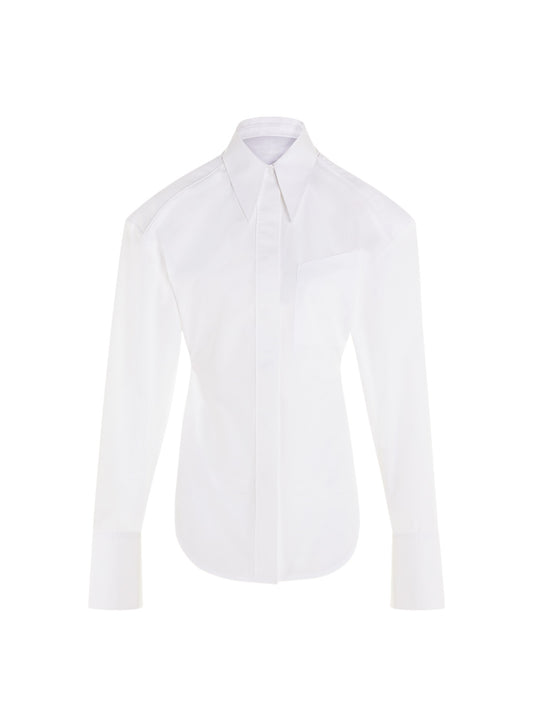 chemise blanche en popeline structurée