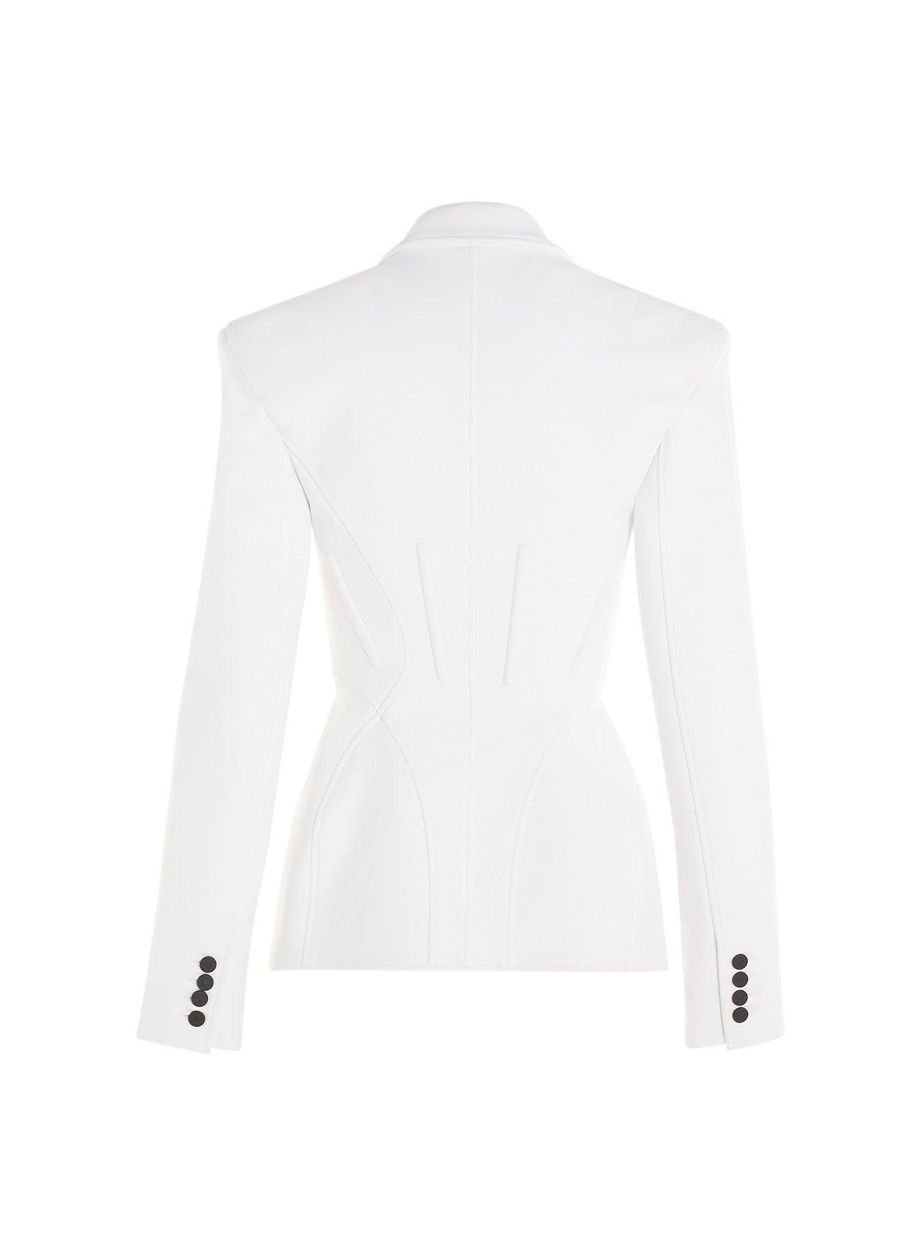 white fitted corset jacket