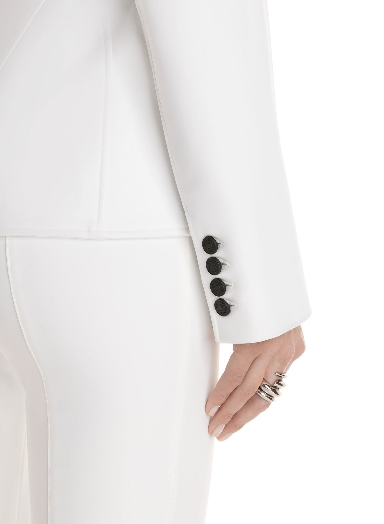 white fitted corset jacket