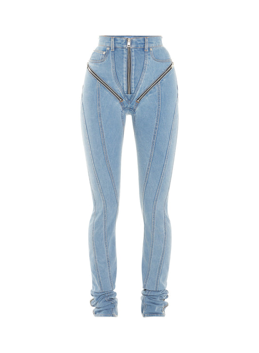 Zipped spiral jeans