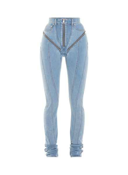 Zipped spiral jeans