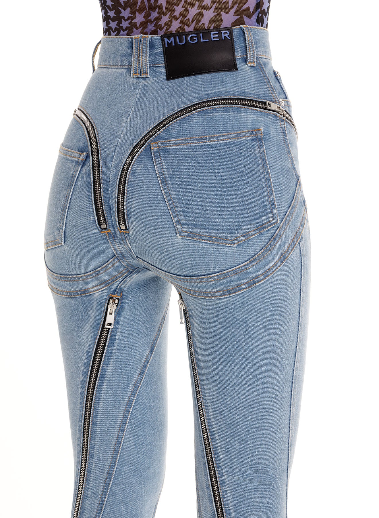 Zipped spiral jeans