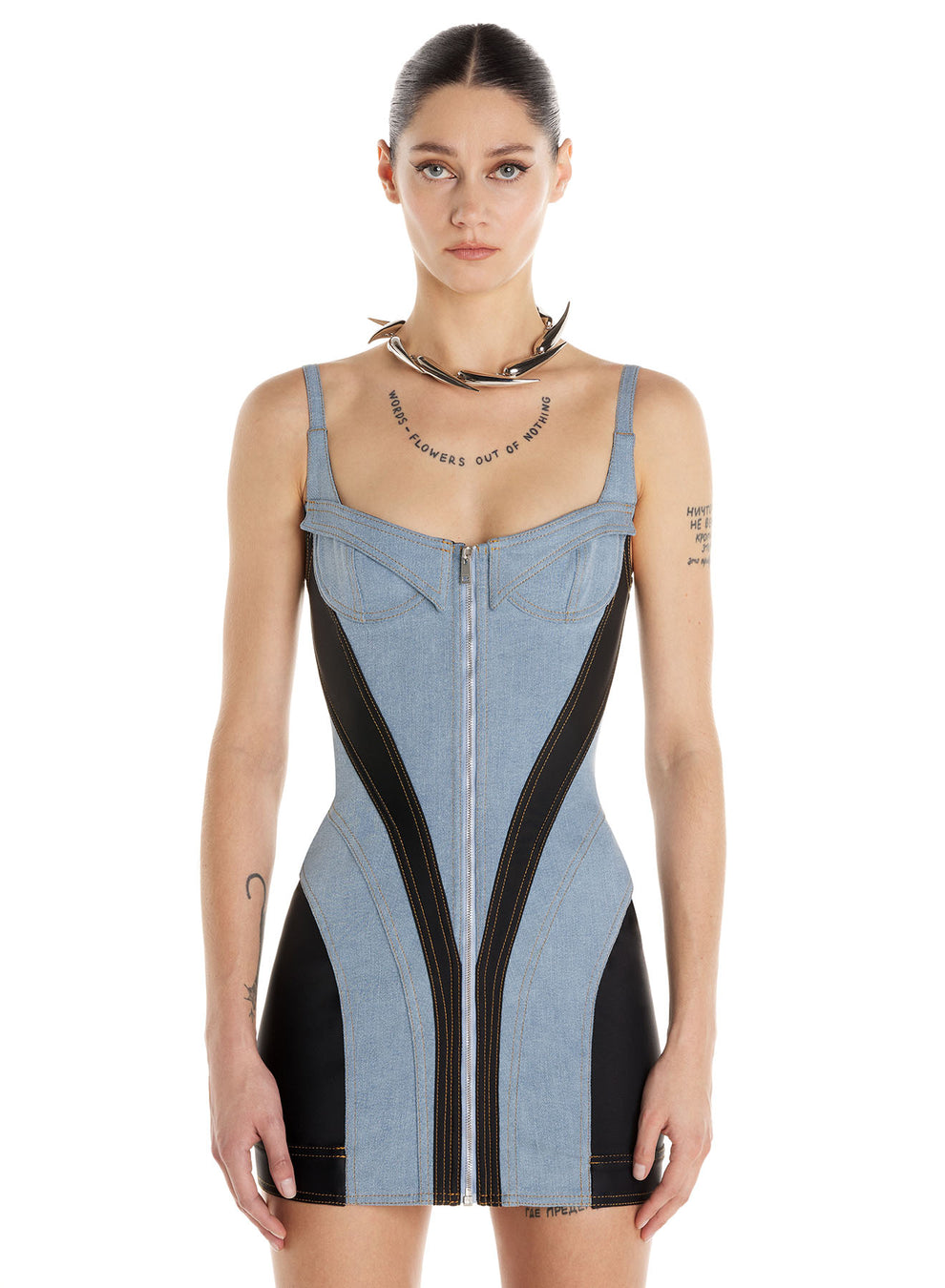 Corset denim dress Mugler