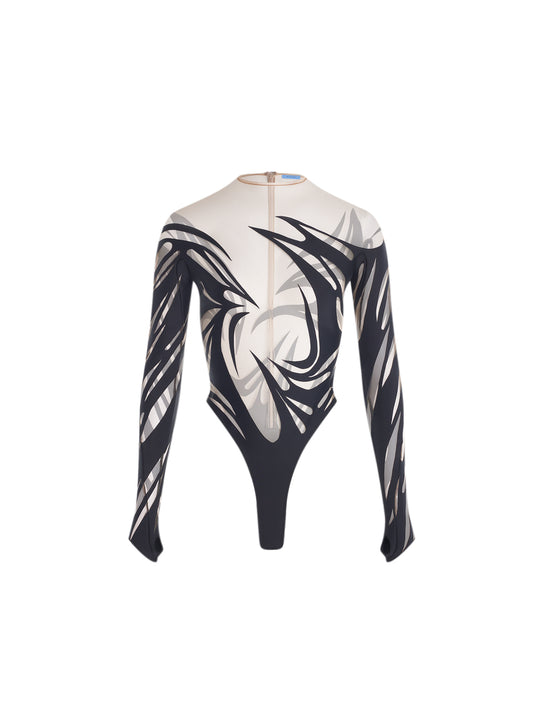 Figleaves Pimlico sheer leopard mesh bodysuit in black - ShopStyle