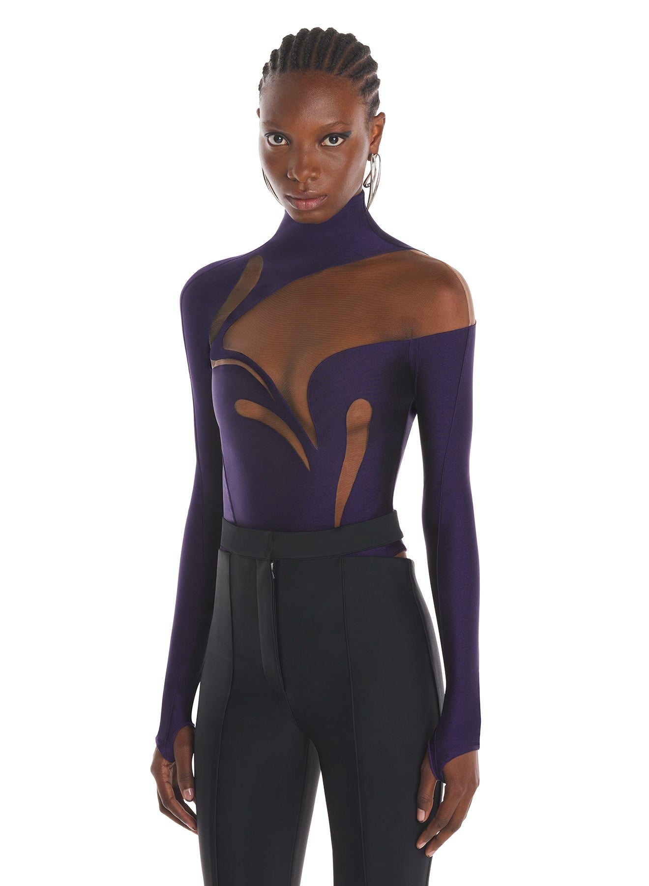 purple swirly bodysuit