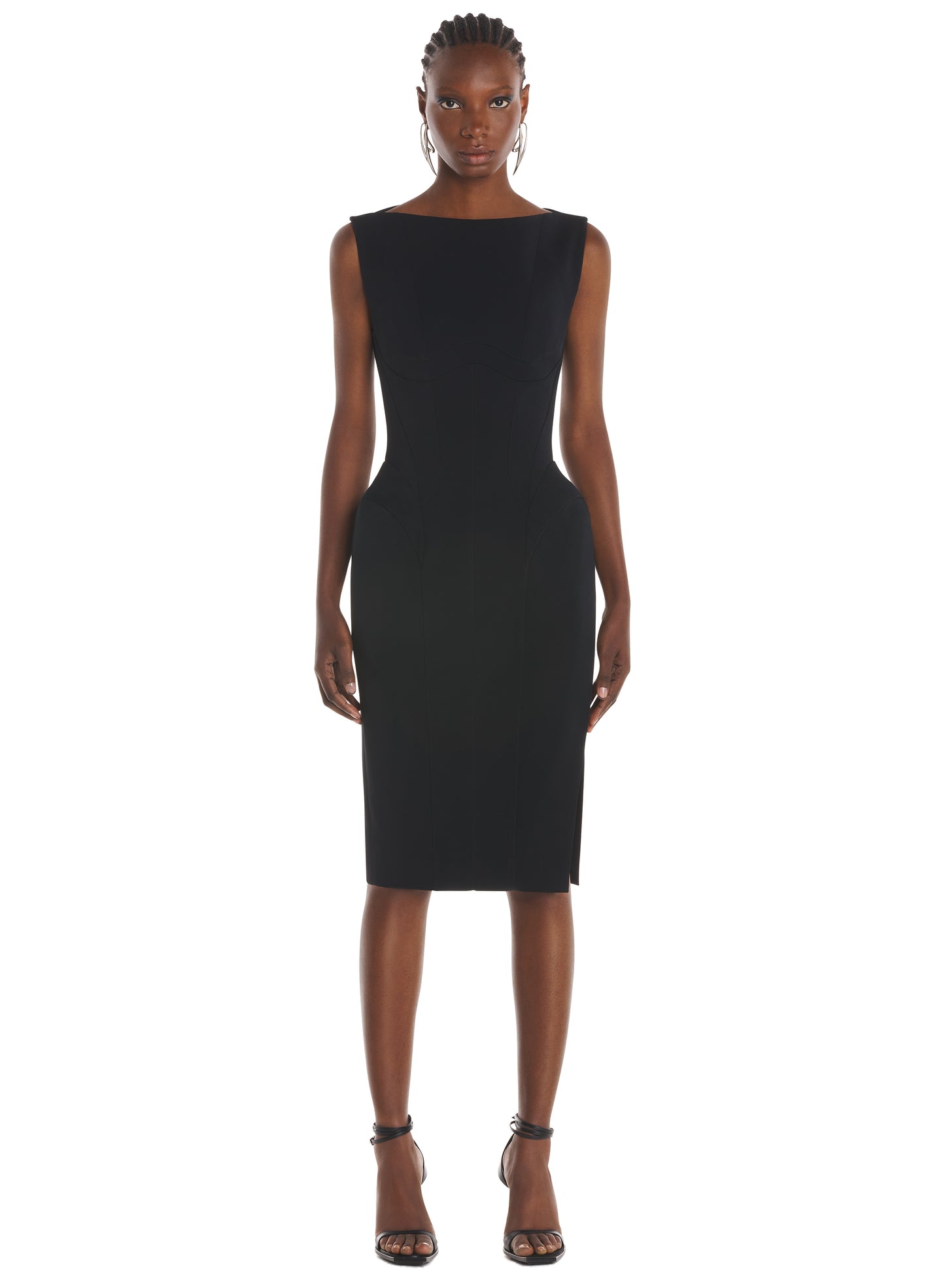 Tailored boat neck dress