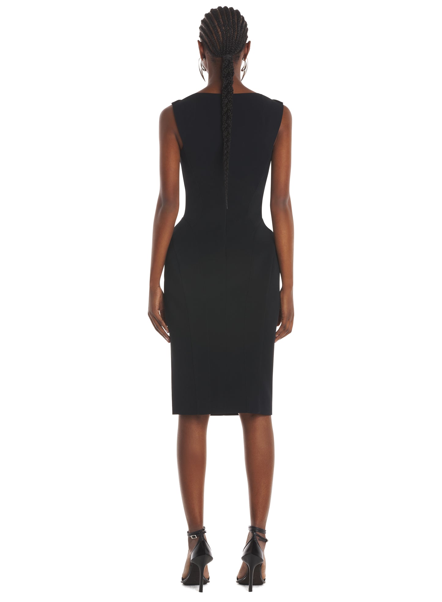Tailored boat neck dress