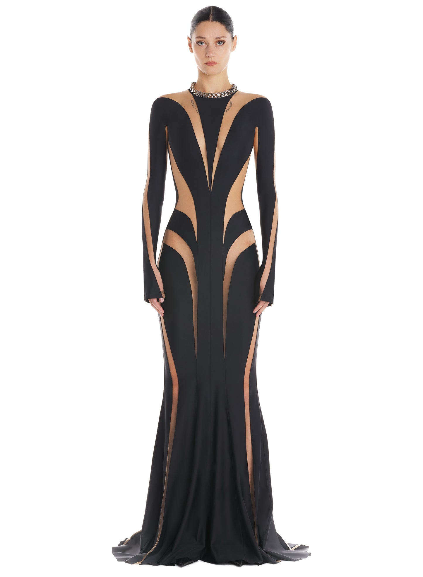 Illusion body shaping gown