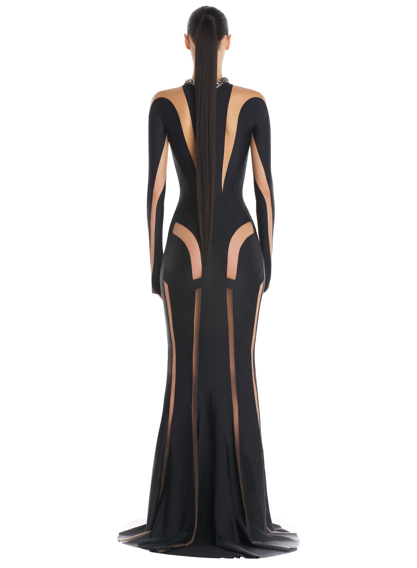 black illusion body shaping gown