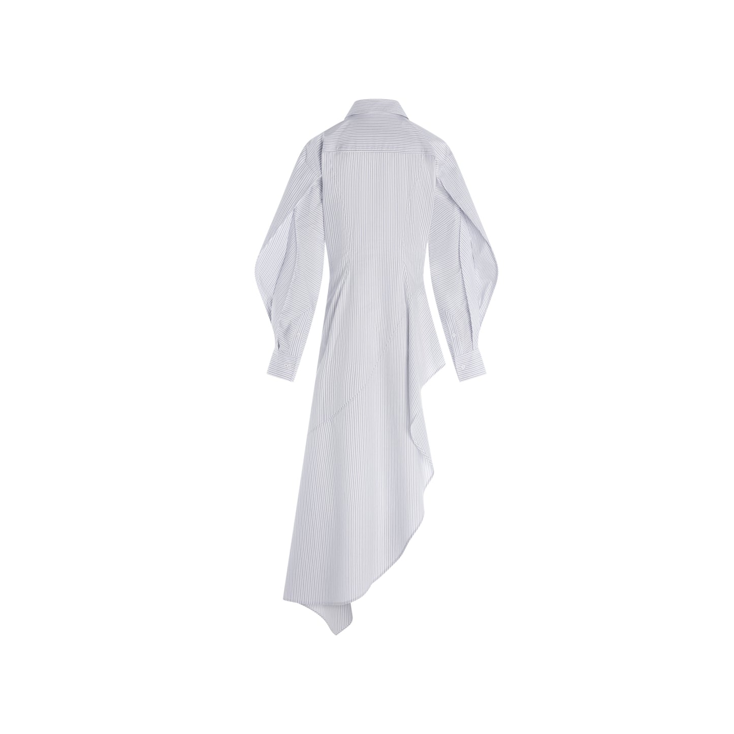 white pinstripe poplin dress