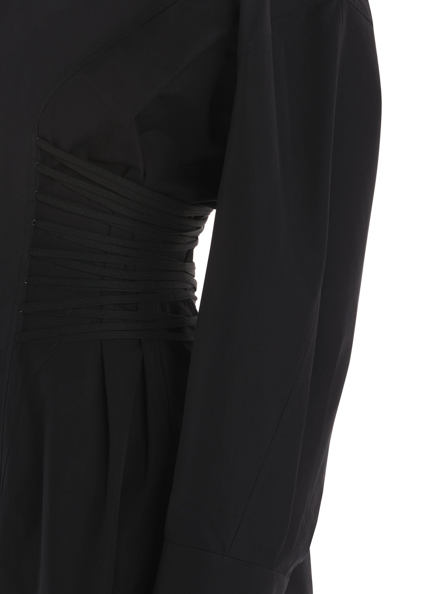 black laced-up dress
