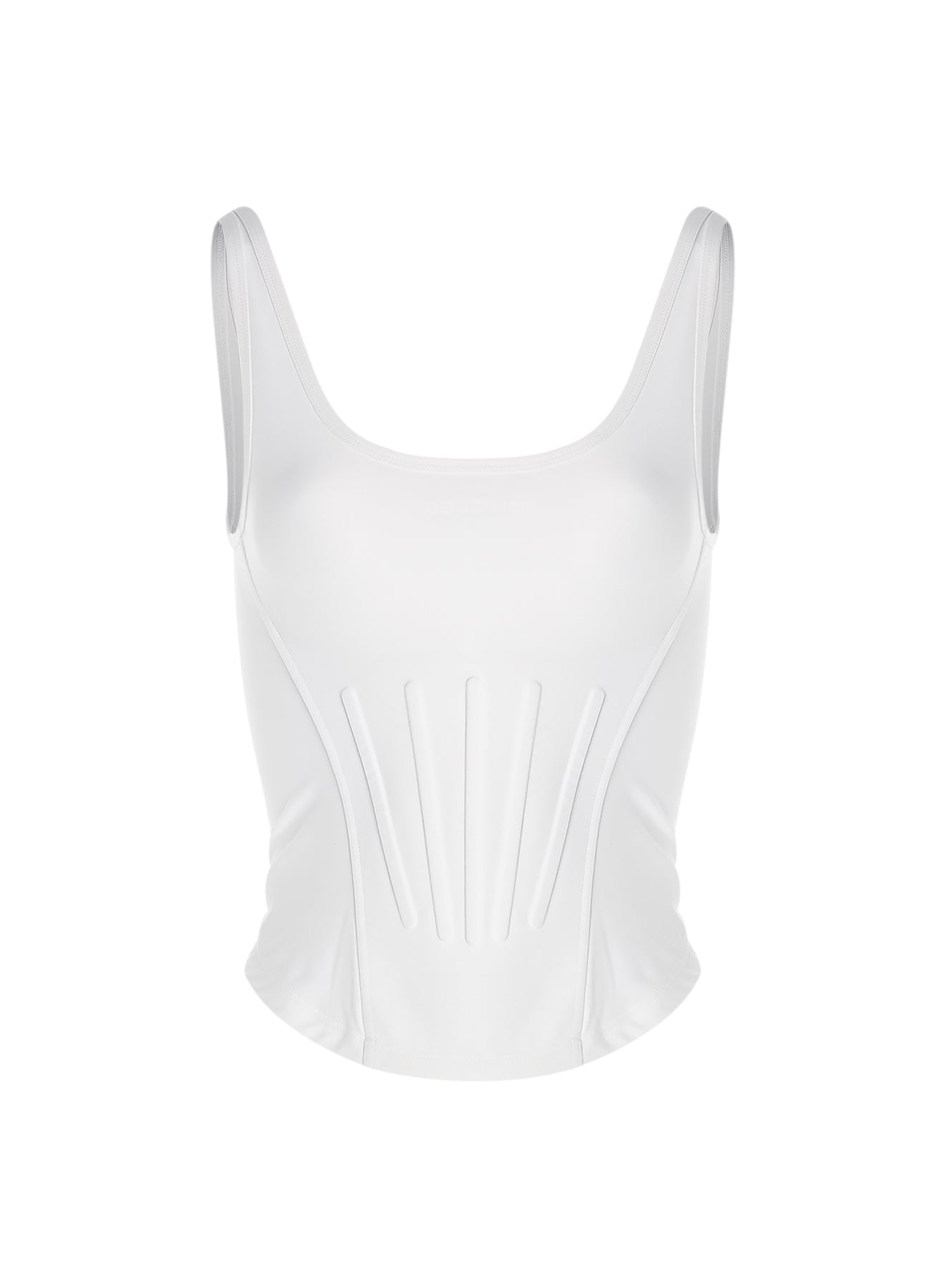 white corseted tank top