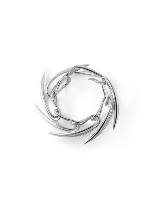 silver large v bracelet