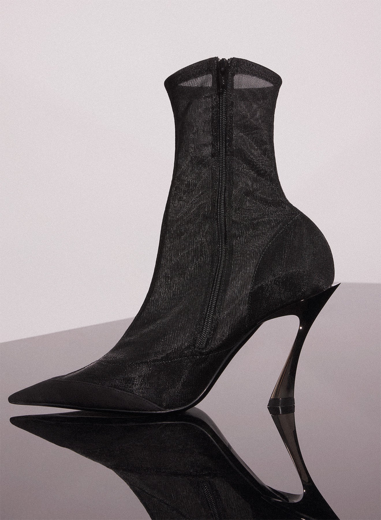 black mesh Fang 95 ankle boots