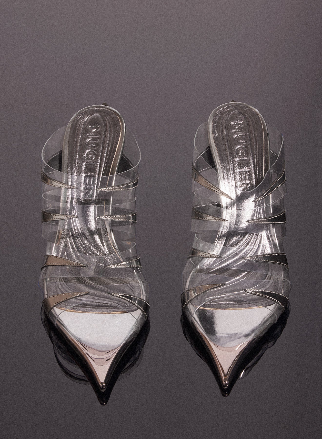 chrome leather fang 95 spike sandals