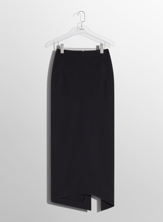 black pierced pencil skirt