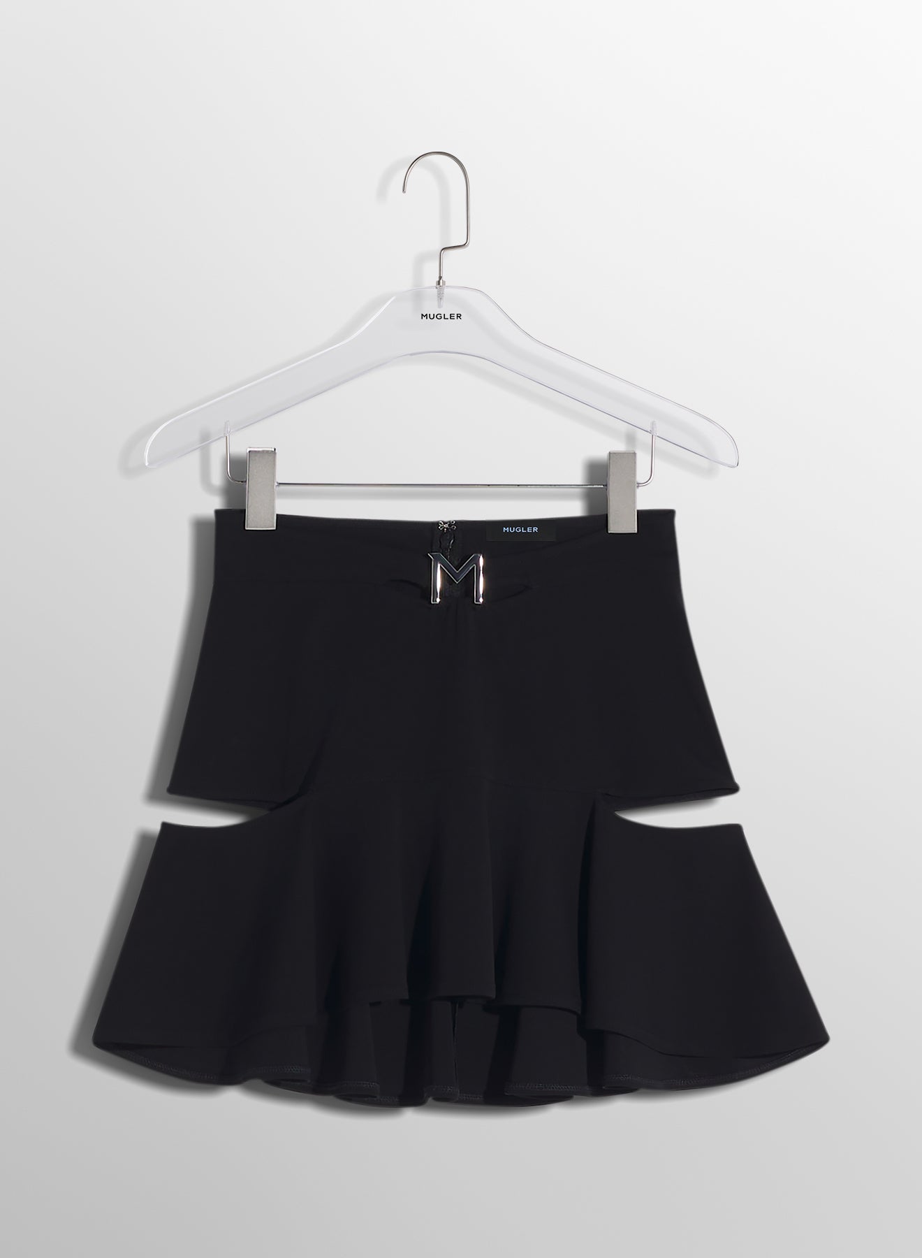 black M cut-out skirt