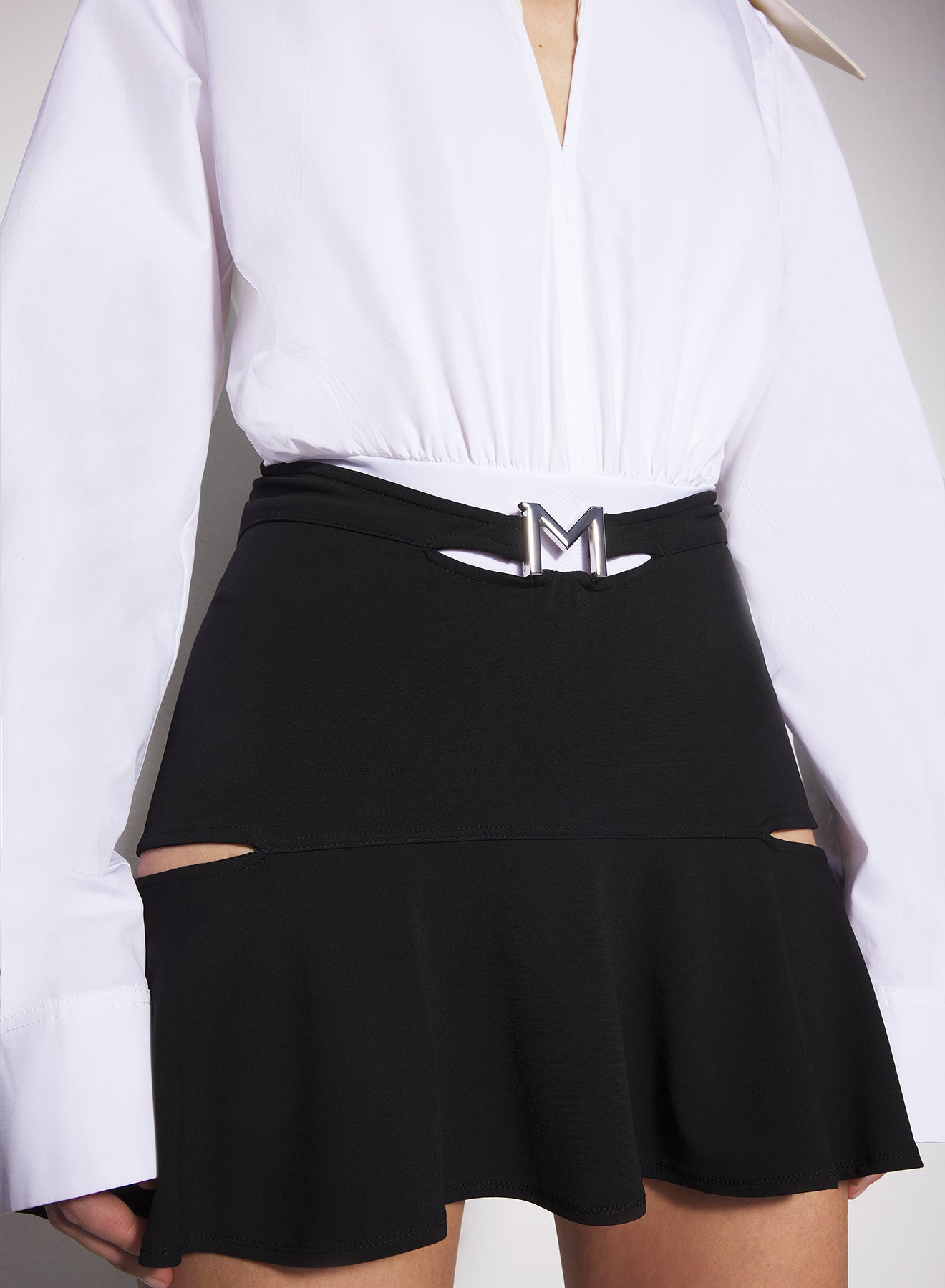 black M cut-out skirt