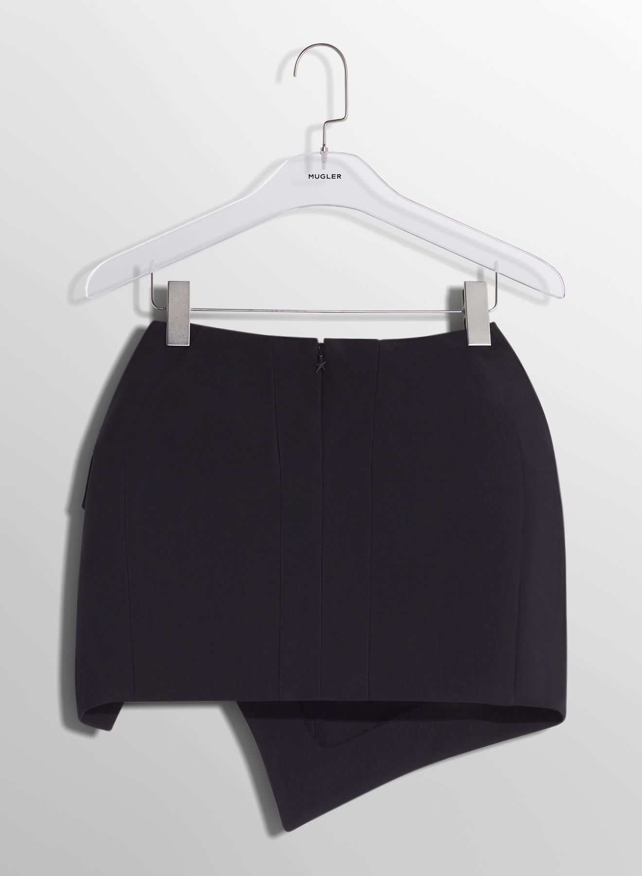 black slitted mini skirt