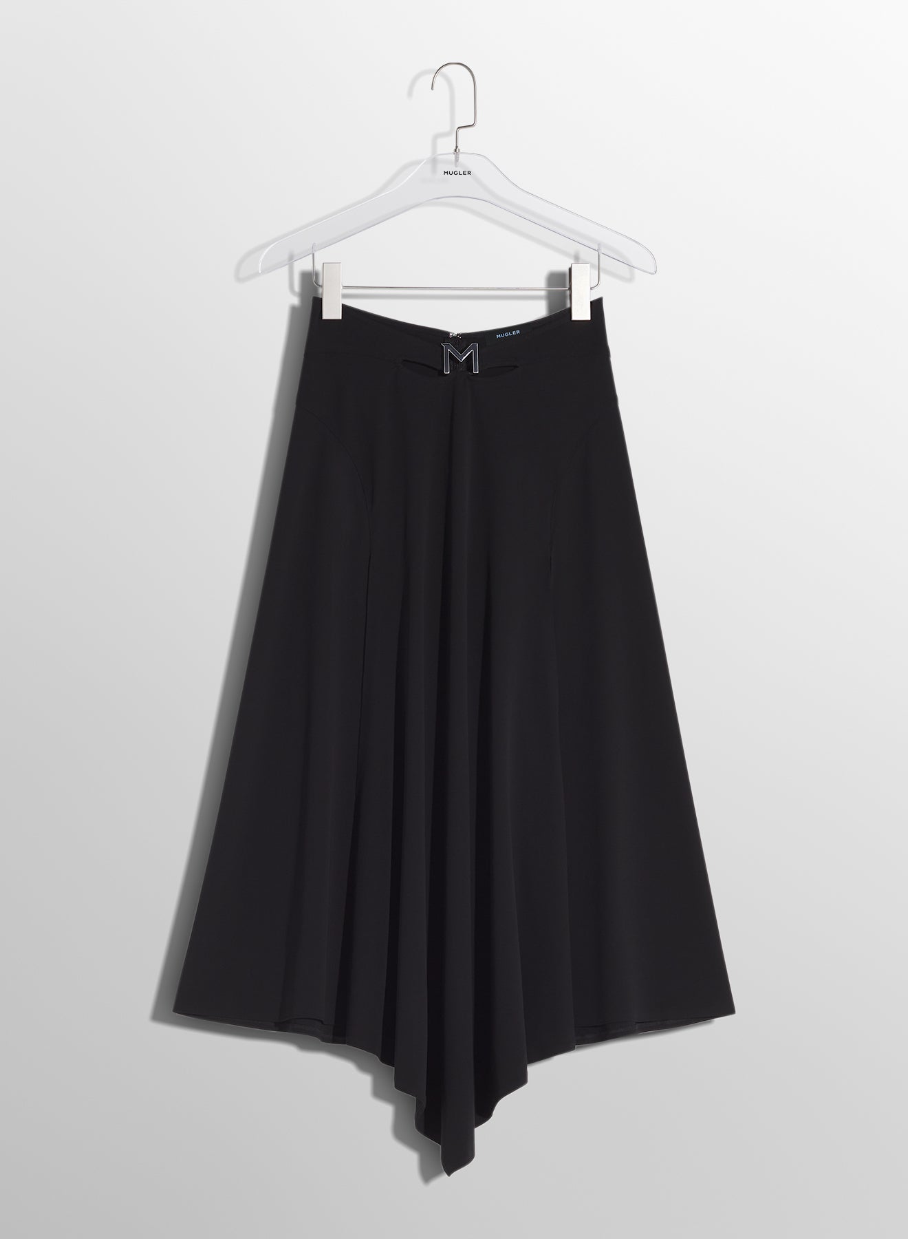 black m slitted skirt